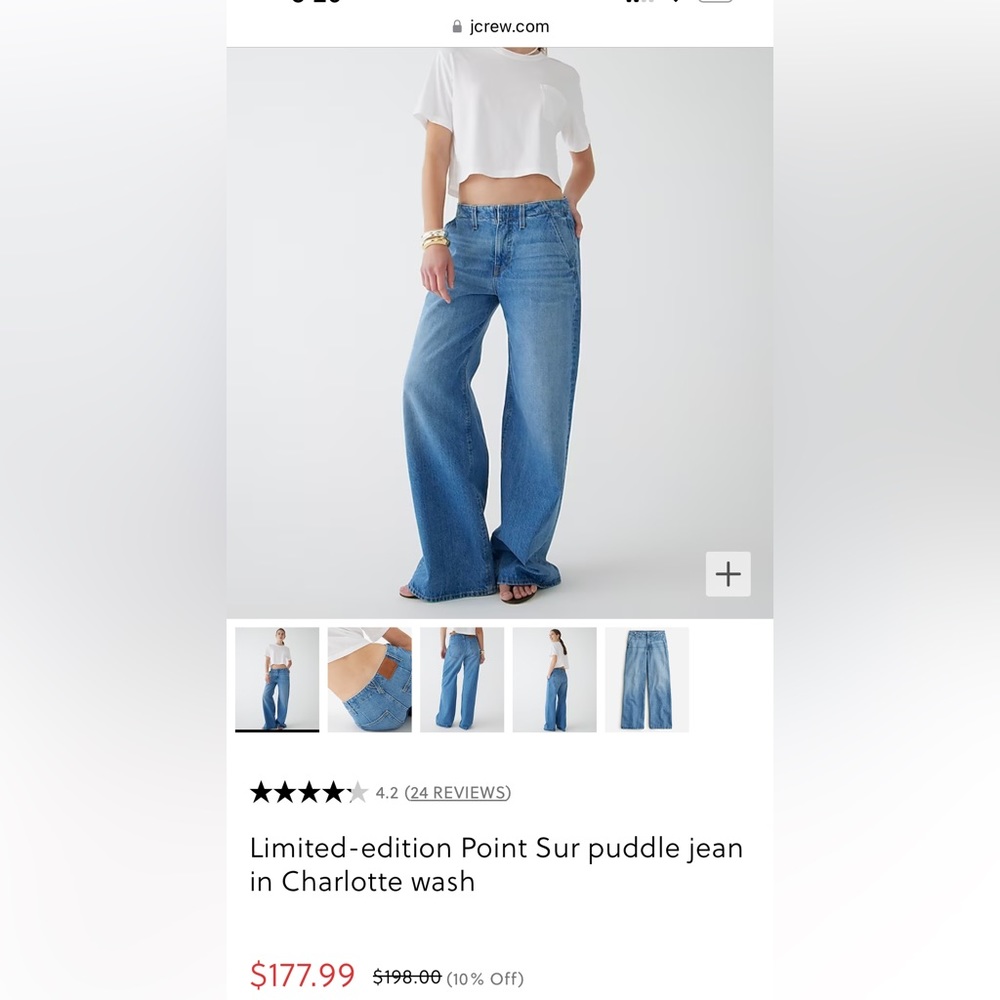 Jcrew limited edition point sur puddle jean